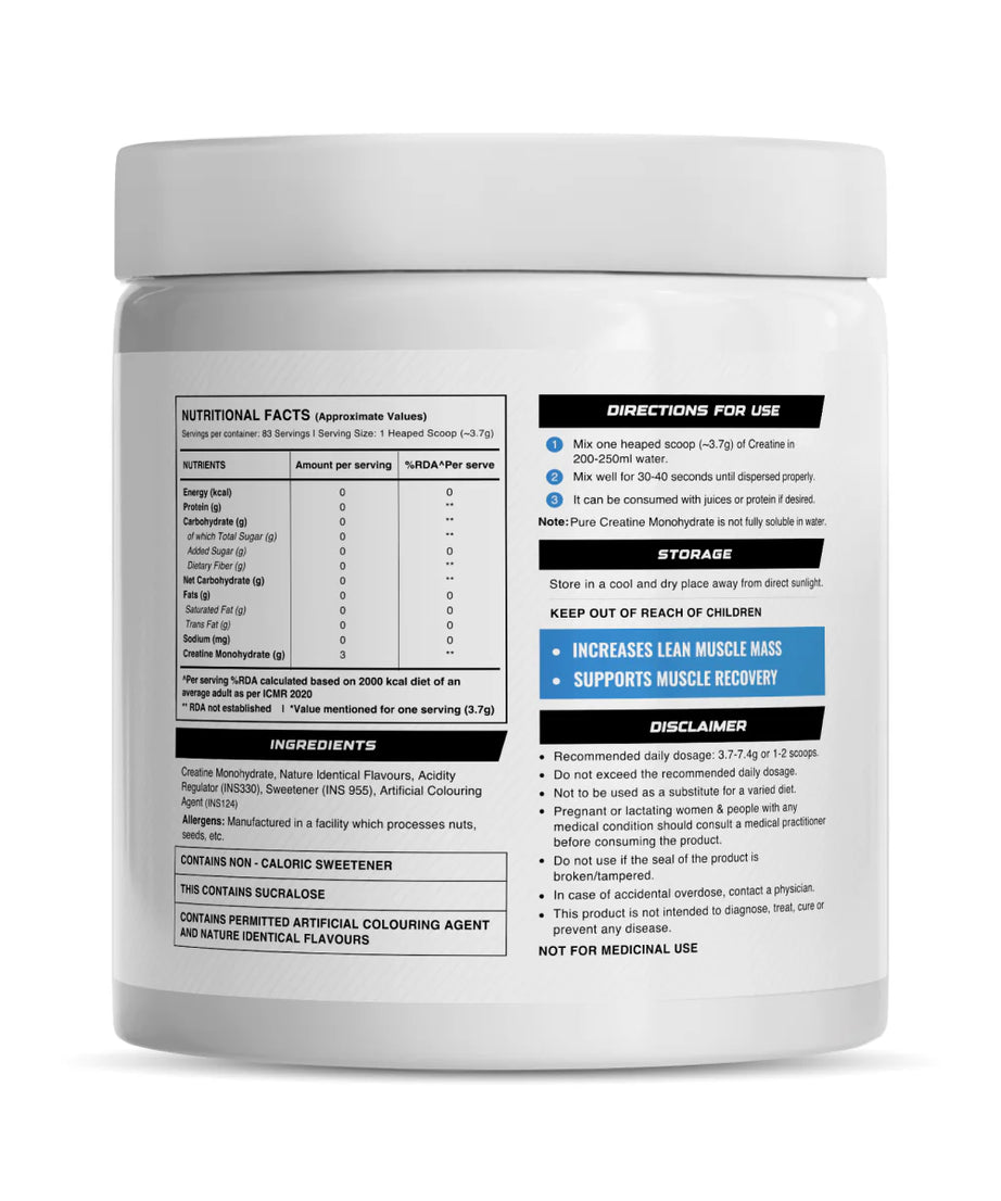 Wellcore - Pure Micronised Creatine Monohydrate | Watermelon Wave + Fruit Fusion |  (307g, 83 Servings)