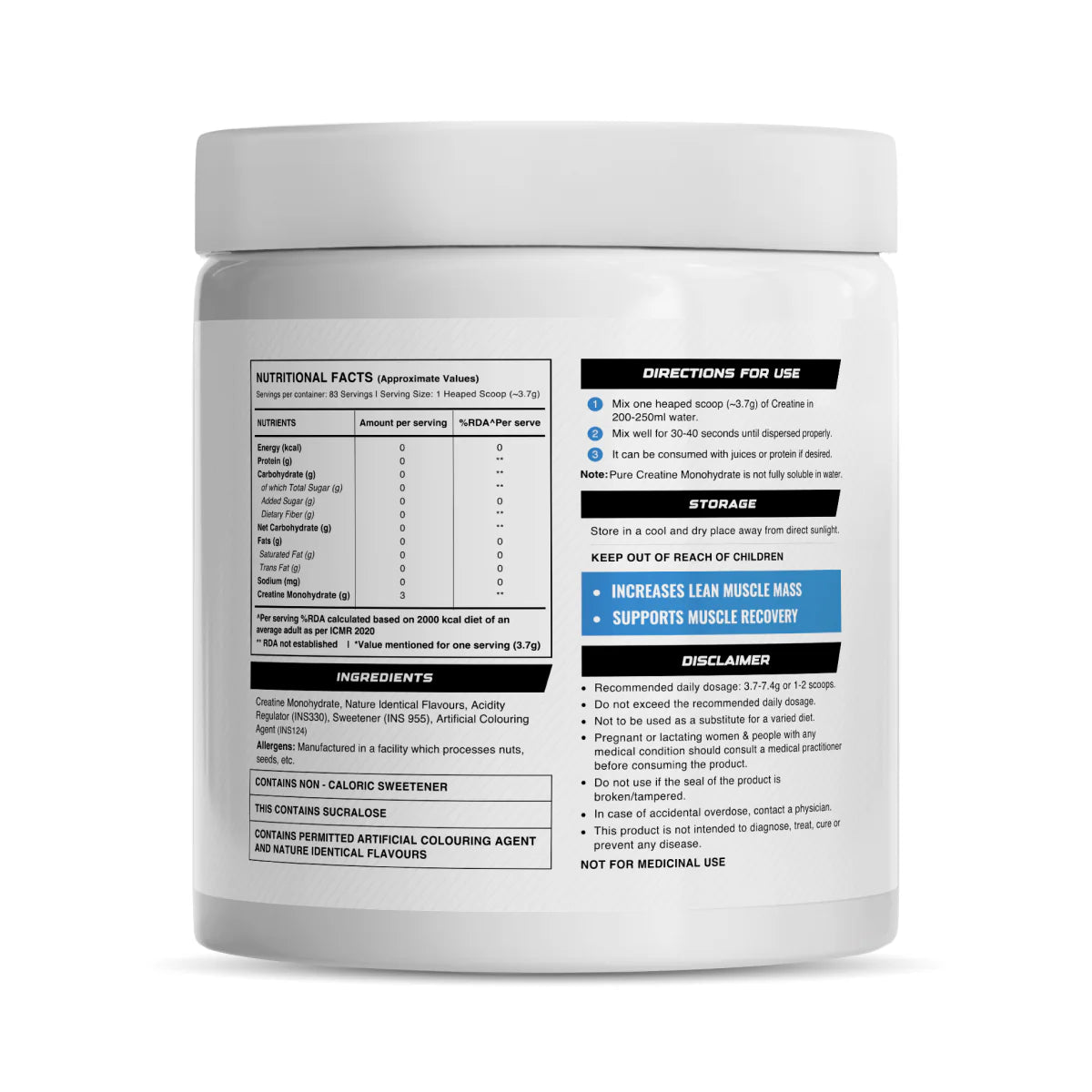 Wellcore - Pure Micronised Creatine Monohydrate | Watermelon Wave + Fruit Fusion |  (307g, 83 Servings)