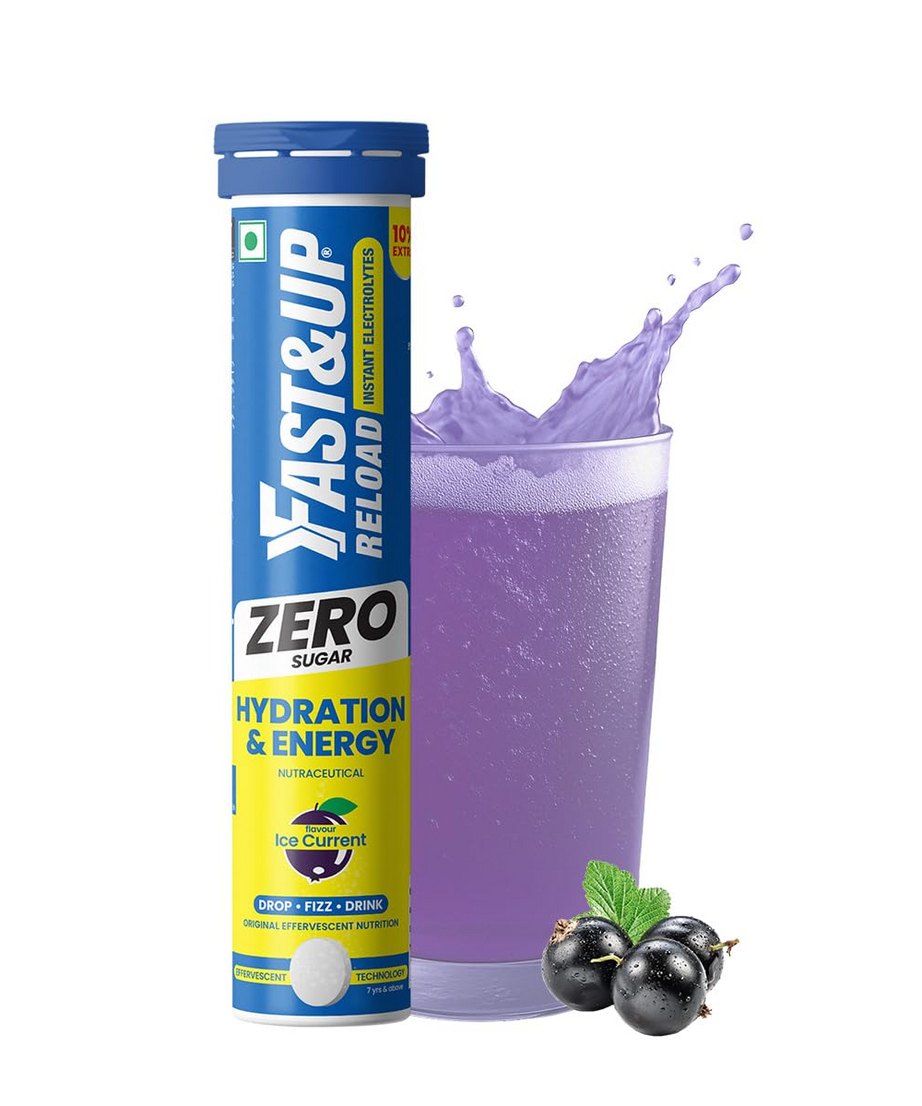 Fast&Up Reload Instant Electrolytes Zero Sugar Hydration&Energy Ice Current Flavour 22 Effervescent Tablets