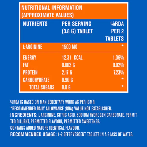 Fast&Up L-Arginine 1500Mg 20 Effervescent Tablets